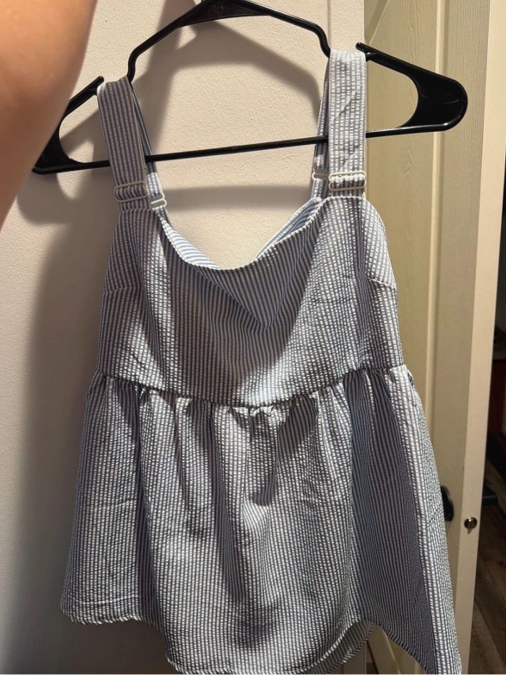Blue White Striped Blouse